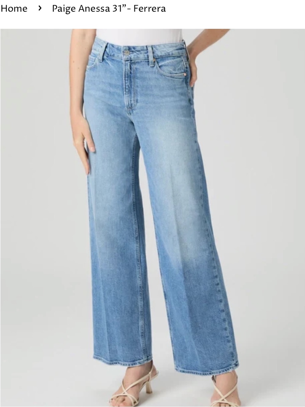 Paige Anessa 31’ Wide-Leg Jeans in Light Blue